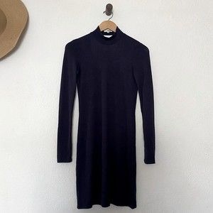 Aritzia Wilfred Free Indigo Blue Long Sleeve Knit Dress size XS